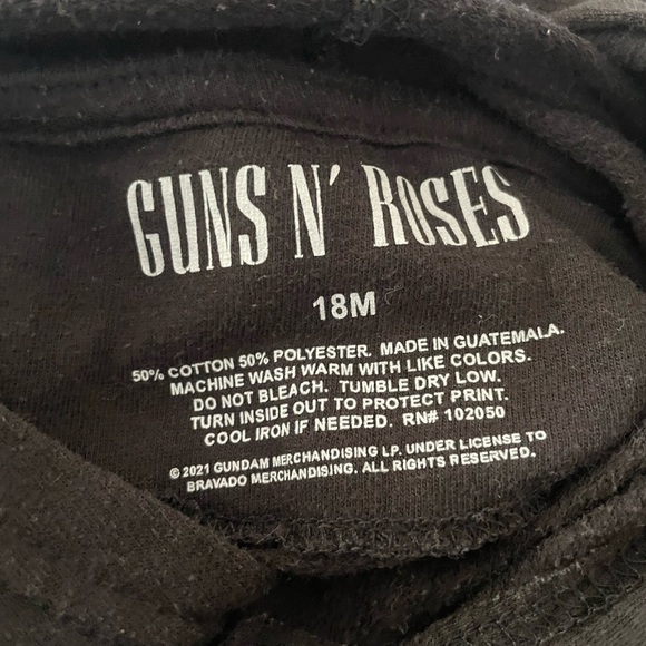 Guns N' Roses Kids Black graphic Hoodie size 18 months - Picture 2 of 2